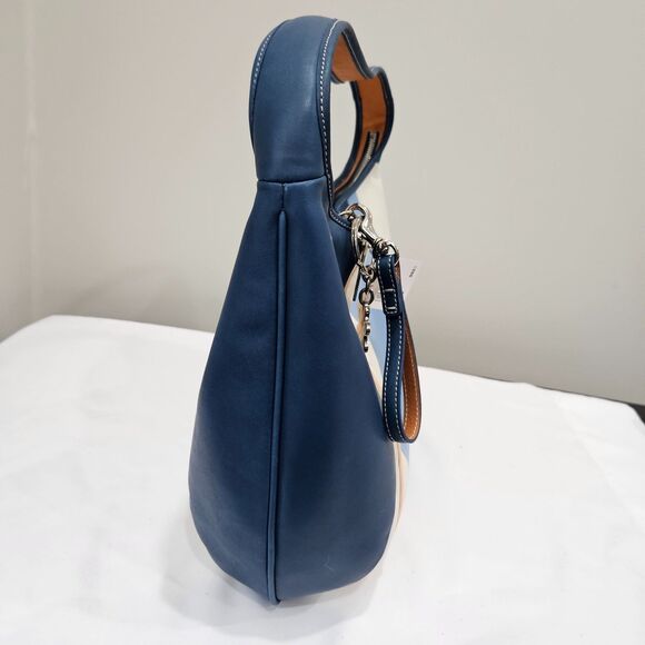 Vintage Coach Ergo Striped Leather Hobo Bag 9298 Y2K Blue Indie 